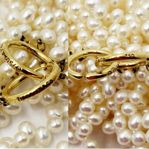 Tiffany &Co Picasso 18K 750 Gold Freshwater Pearl 8 Strands Choker Necklace - Picture 5 of 5